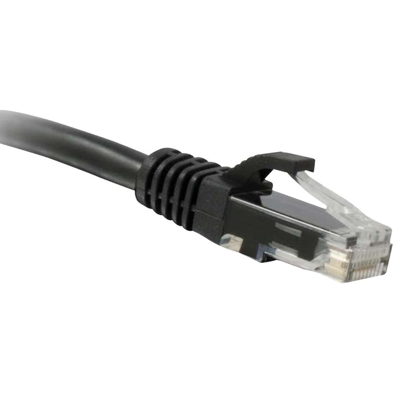 ENET Cat6 Black 2 Foot Patch Cable with Snagless Molded Boot (UTP) High-Quality Network Patch Cable RJ45 to RJ45 - 2Ft