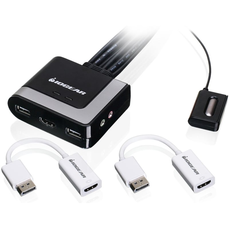 IOGEAR 2-Port HD Cable KVM with DisplayPort Adapters - Thumbnail 1