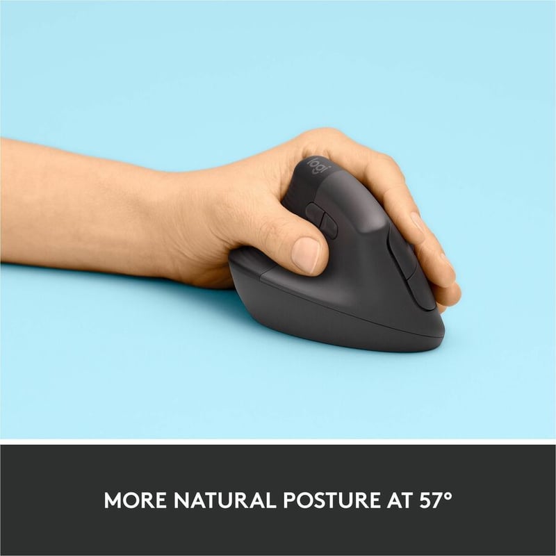 Logitech Lift Left Vertical Ergonomic Mouse (Graphite) - Thumbnail 3