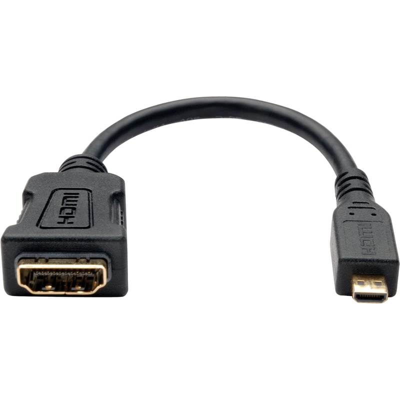 Eaton Tripp Lite Series Micro HDMI to HDMI Adapter for Ultrabook/Laptop/Desktop PC - (Type D M/F), 6 in. (15.2 cm) - Thumbnail 2