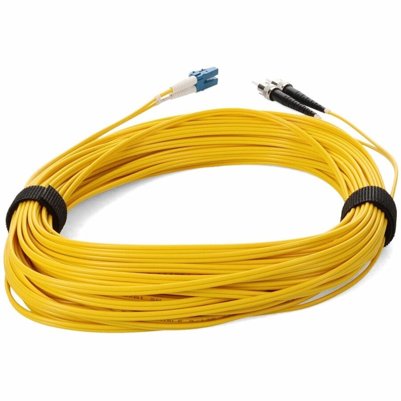 AddOn 12m ST to LC Yellow OS2 Duplex OFNR (Riser-Rated) TAA SMF Fiber Patch Cable - Thumbnail 4