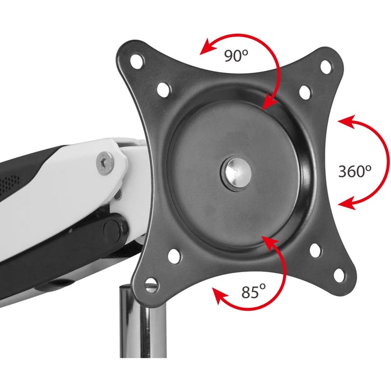 Full-Motion Easy Access Single Monitor Desk Mount - White - Thumbnail 3