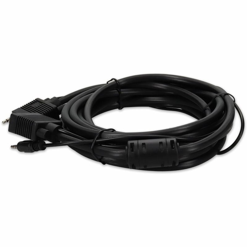 5PK 15ft VGA Male to VGA Male Black Cables Which Includes 3.5mm Audio Port For Resolution Up to 1920x1200 (WUXGA) - Thumbnail 2