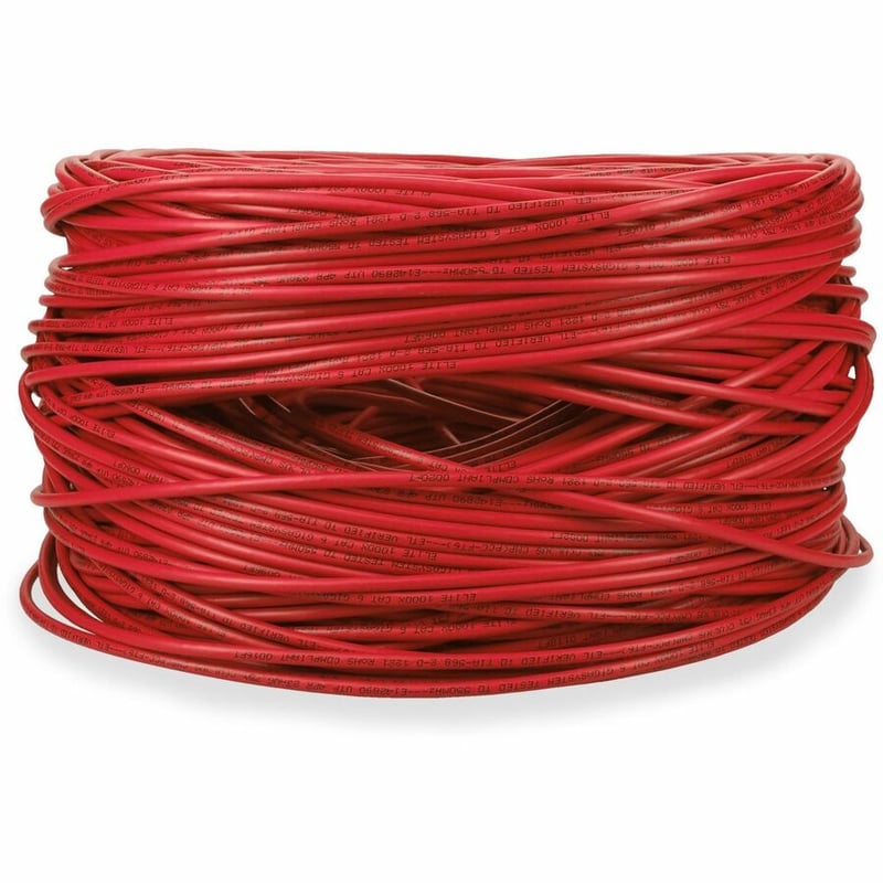 AddOn 1000ft Non-Terminated Red CAT 6 Plenum-Rated Bulk Cable - Thumbnail 4