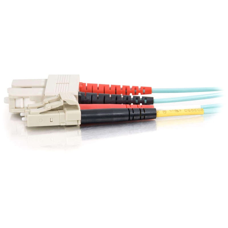 C2G 2m LC-SC 10Gb 50/125 OM3 Duplex Multimode PVC Fiber Optic Cable - Aqua - Thumbnail 4