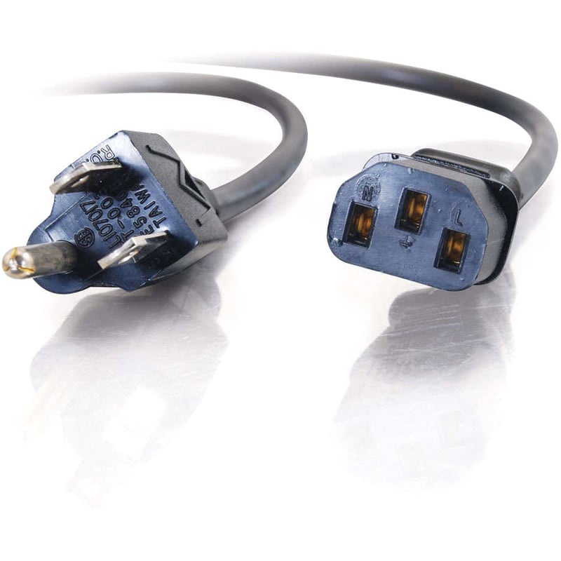 C2G 6ft 14 AWG Premium Universal Power Cord (NEMA 5-15P to IEC320C13) TAA - Thumbnail 3