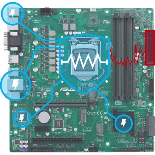 Asus PRO H510M-CT/CSM Desktop Motherboard - Intel H510 Chipset - Socket LGA-1200 - Micro ATX - Thumbnail 4