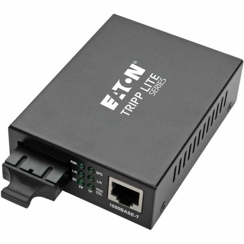 Tripp Lite by Eaton Gigabit Multimode Fiber to Ethernet Media Converter, 10/100/1000 SC, International Power Supply, 850 nm, 550M (1804.46 ft.) - Thumbnail 1