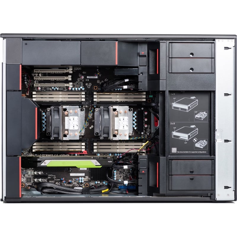 Lenovo ThinkStation P920 30BC007DUS Workstation - 2 Xeon Gold 6244 - vPro Technology - 32 GB - 1 TB SSD - Tower - Thumbnail 5