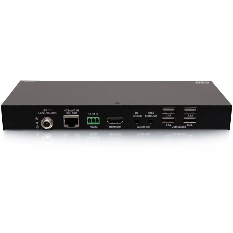 C2G HDBaseT Dual 4K HDMI Extender + USB C, 3.5mm and USB B to A over Cat - HDMI Wall Plate to Receiver Box - 4K 60Hz - Thumbnail 4