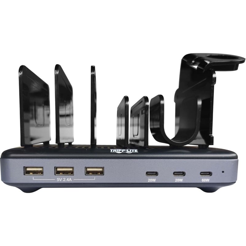 Tripp Lite by Eaton 6-Port USB Charging Station - 60W USB-C, 2x 20W USB-C, 3x USB-A, PD Charging, Device and Apple Watch Storage - Thumbnail 4