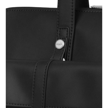 Moshi Treya Briefcase - Jet Black, Two-in-one Messenger, Briefcase for Laptops up to 13" , Vegan Leather, Removable Clutch, RFID Pocket - Thumbnail 5
