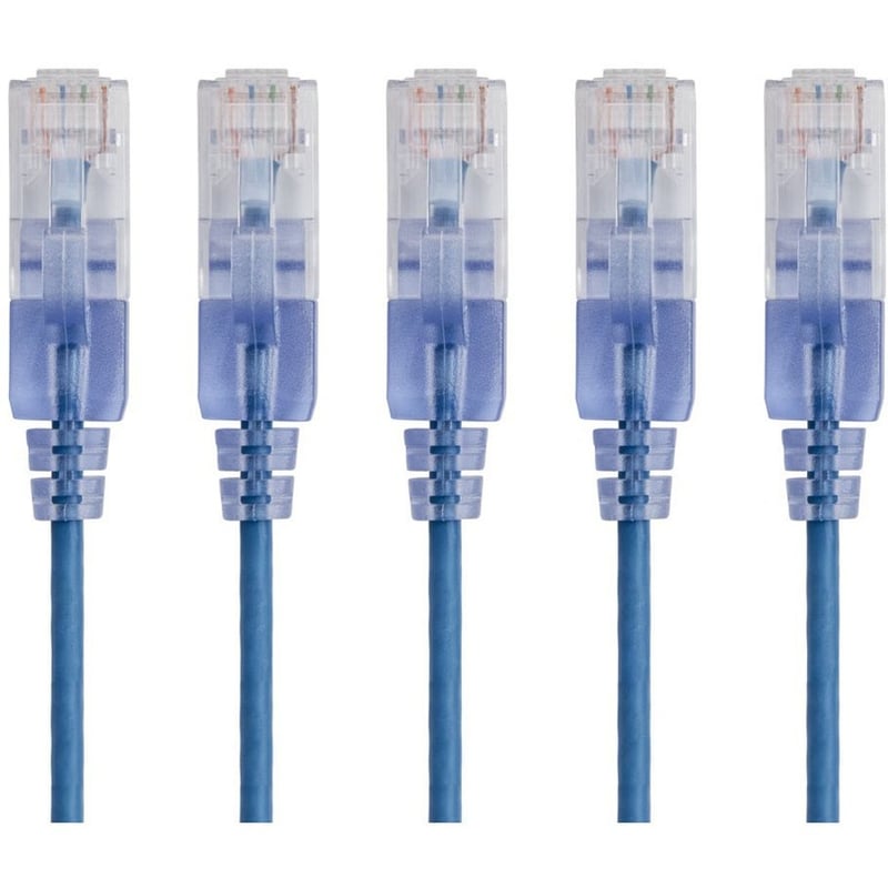 SLIM CAT6A CABLE - 5-PACK - 3FT BLUE - Thumbnail 1
