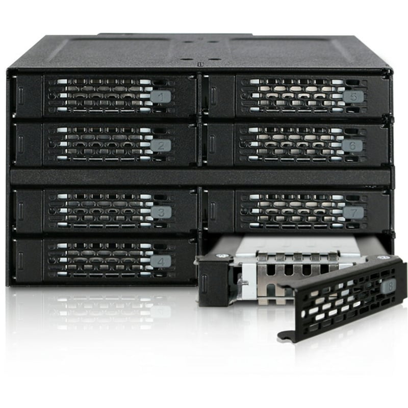 Icy Dock ToughArmor MB508SP-B Drive Enclosure for 5.25" - Mini-SAS HD Host Interface Internal - Black - Thumbnail 3