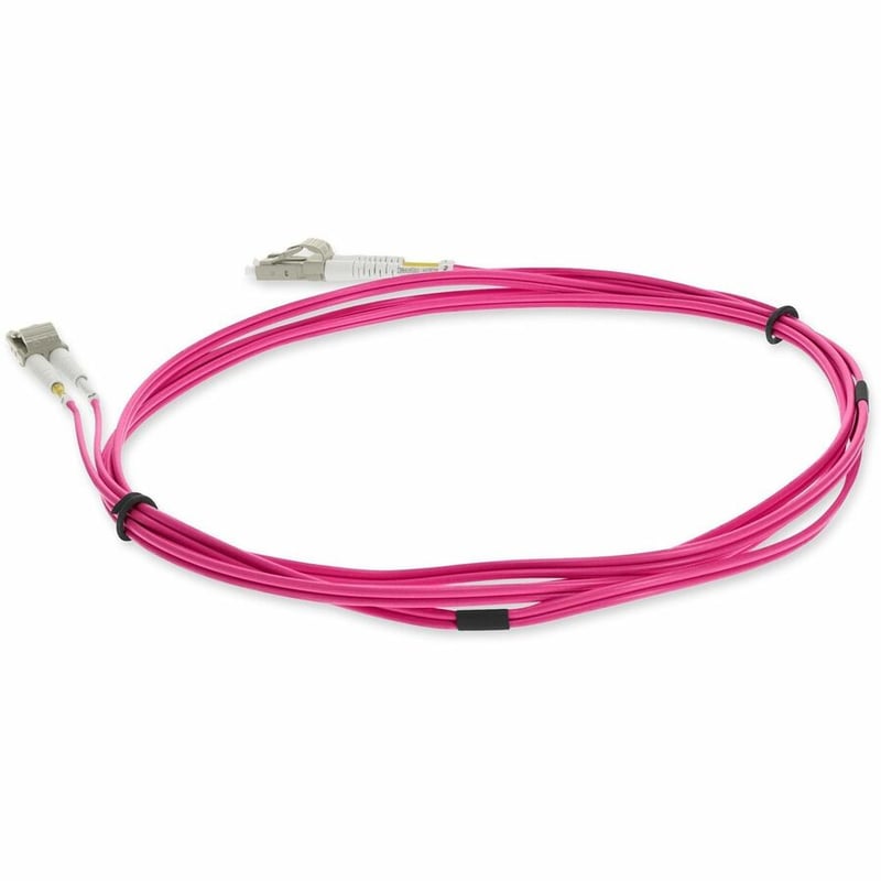 AddOn 3m LC to LC Magenta OM4 Duplex OFNR (Riser-Rated) Fiber Patch Cable - Thumbnail 3