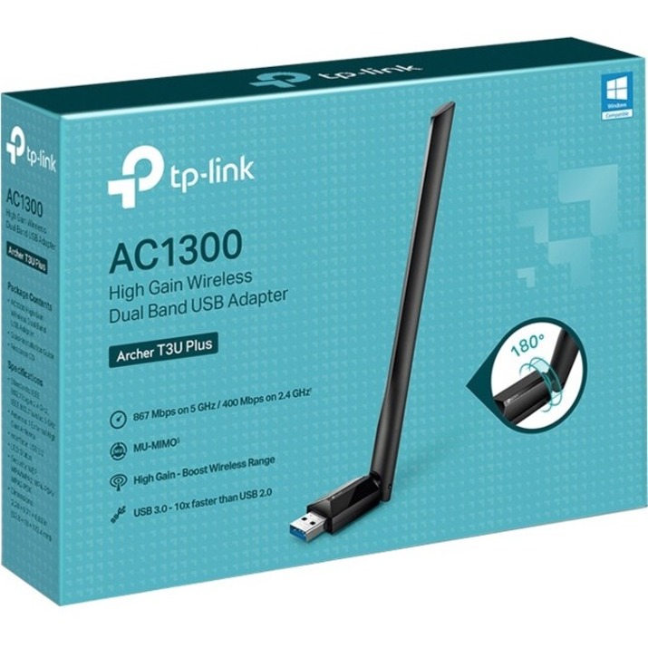 TP-Link Archer T3U Plus - IEEE 802.11ac Dual Band Wi-Fi Adapter for Desktop Computer/Notebook - Thumbnail 3