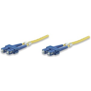 Intellinet Network Solutions Fiber Optic Patch Cable, SC/SC, OS2, 9/125, Single-Mode, Duplex, Yellow, 10 ft (3 m) - Thumbnail 1