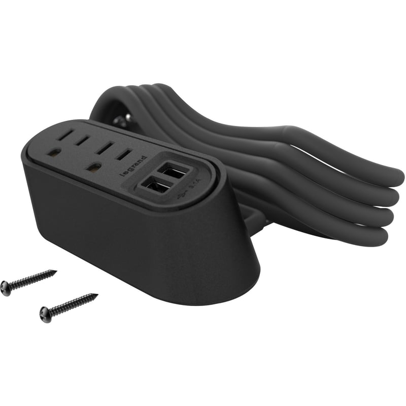 Chief Desktop Power Center, 2 AC, 2 USB-A, Black - Thumbnail 1
