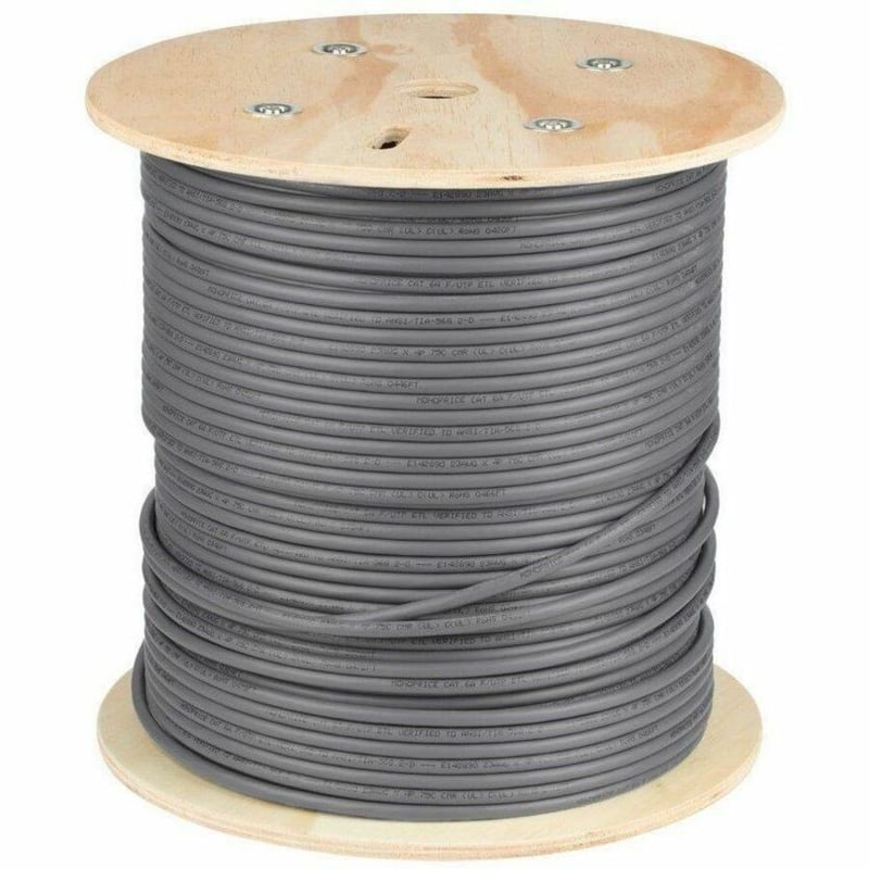MONOPRICE CAT6A 500FT GRAY CMR UL BULK CABLE, TAA, SHIELDED (F/UTP), SOLID, 23AW - Thumbnail 3