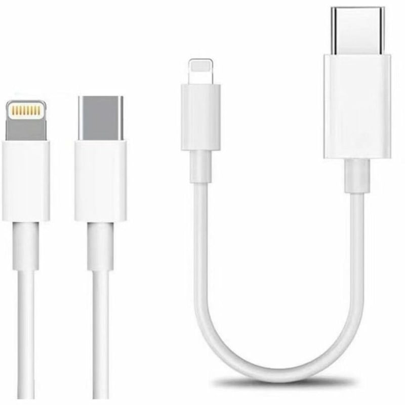1FT USBC TO LIGHTNING MFI CABLE CHARGING AND DATA TRANSFER WHITE - Thumbnail 3