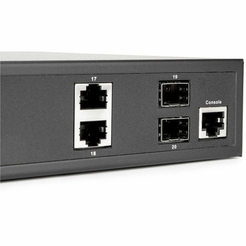 Rocstor SolidConnect SCM20 16-Port PoE+ Gigabit Managed Switch with 2 Gigabit RJ45 & 2 SFP Ports (Y10S010-B1) - Thumbnail 4