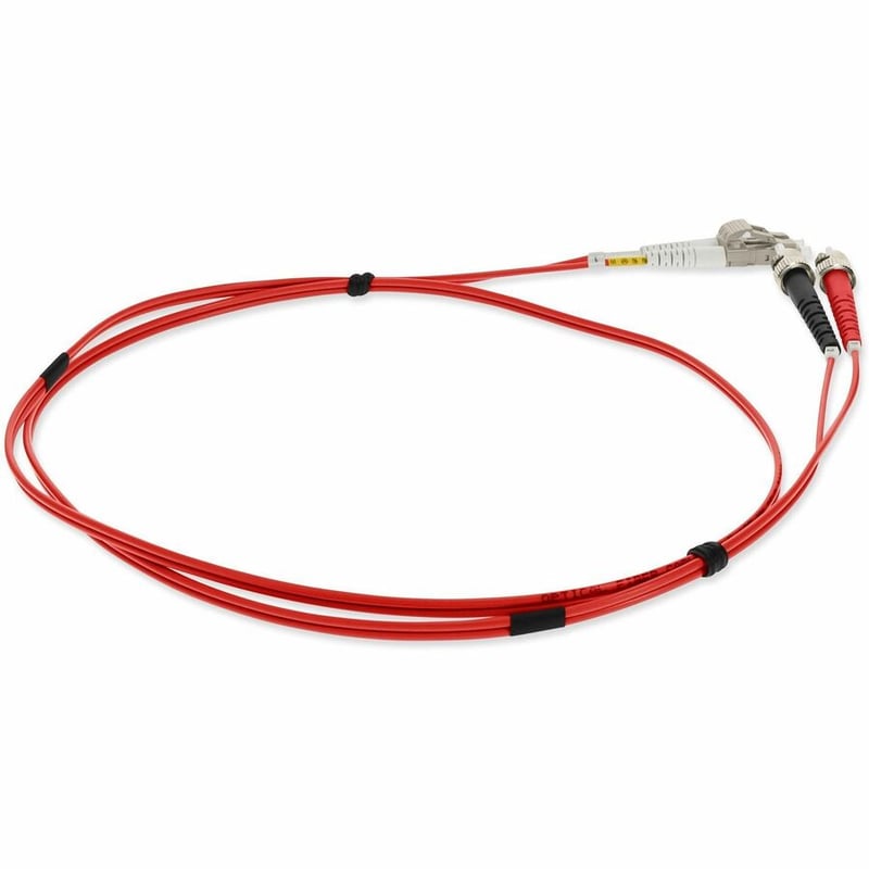 AddOn 1m ST to LC Red OM1 Duplex OFNR (Riser-Rated) TAA MMF Fiber Patch Cable - Thumbnail 5