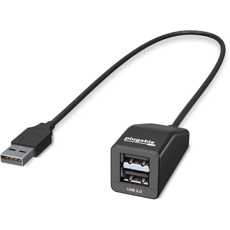 Plugable USB 2.0 2-Port High Speed Ultra Compact Hub Splitter - Thumbnail 1