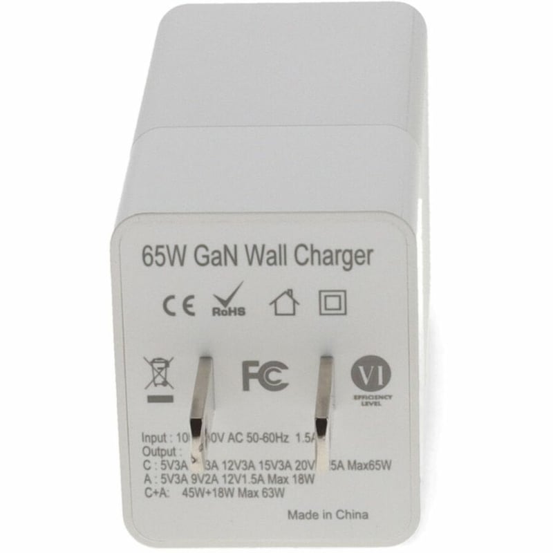 WALL CHARGER DUAL PORT 1X USB-C 3.1 1X USB-A 20V 3A WHITE - Thumbnail 4
