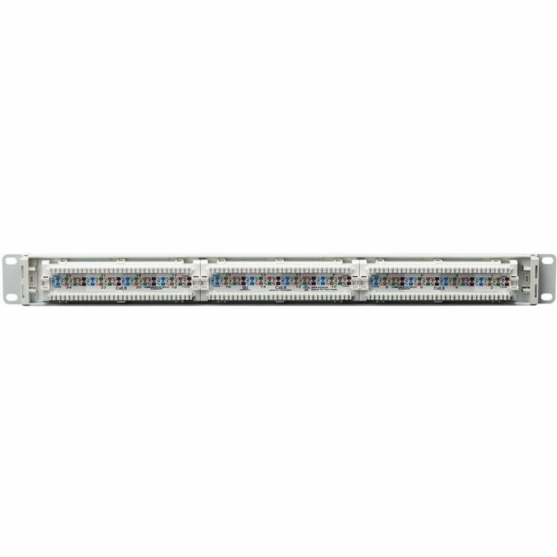 CAT6 PATCH PANEL 24-PORT 4PPOE 110/KRONE 568A/B RJ45 GBE 1U TAA