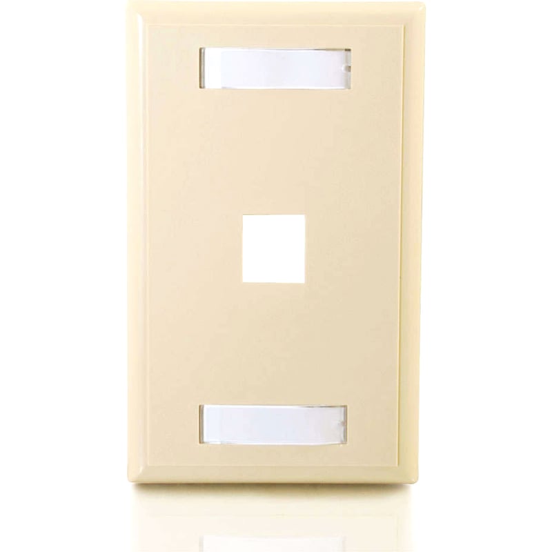 C2G 1-Port Single Gang Multimedia Keystone Wall Plate - Ivory - Thumbnail 4