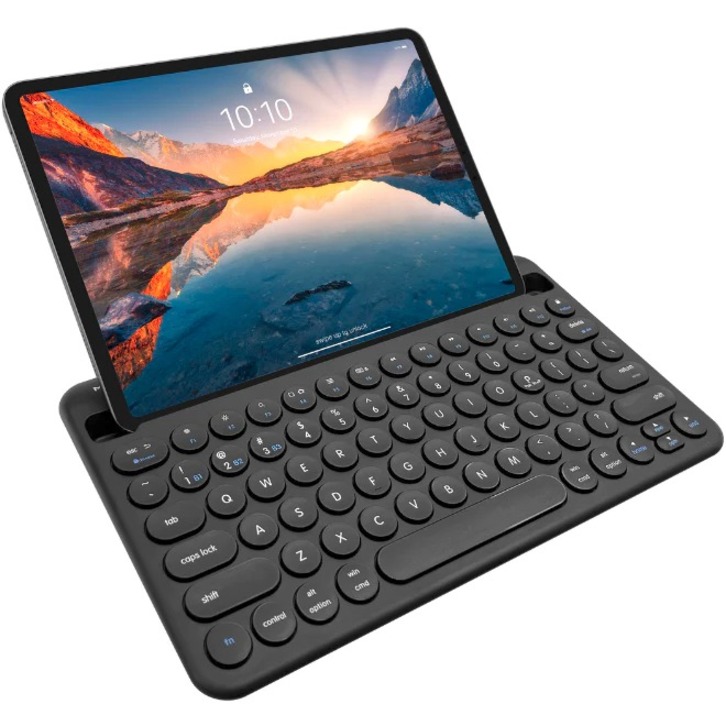 Macally Rechargeable iPad Bluetooth Compact Keyboard Quick Switch 3 Devices - Thumbnail 2