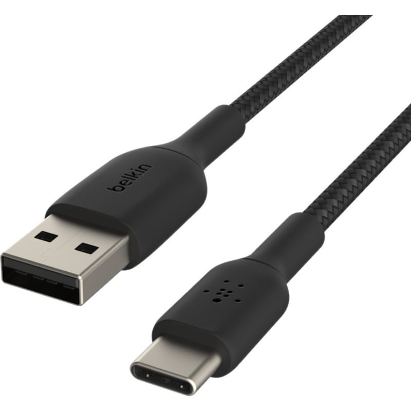 Belkin BoostCharge Braided USB-C to USB-A Cable (2 meter / 6.6 foot, Black) - Thumbnail 4