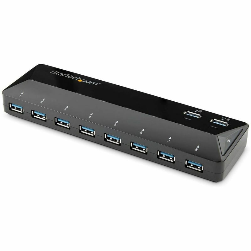 StarTech.com 10-Port USB 3.0 Hub with Charge and Sync Ports - 2 x 1.5A Ports - Desktop USB Hub and Fast-Charging Station - Thumbnail 1