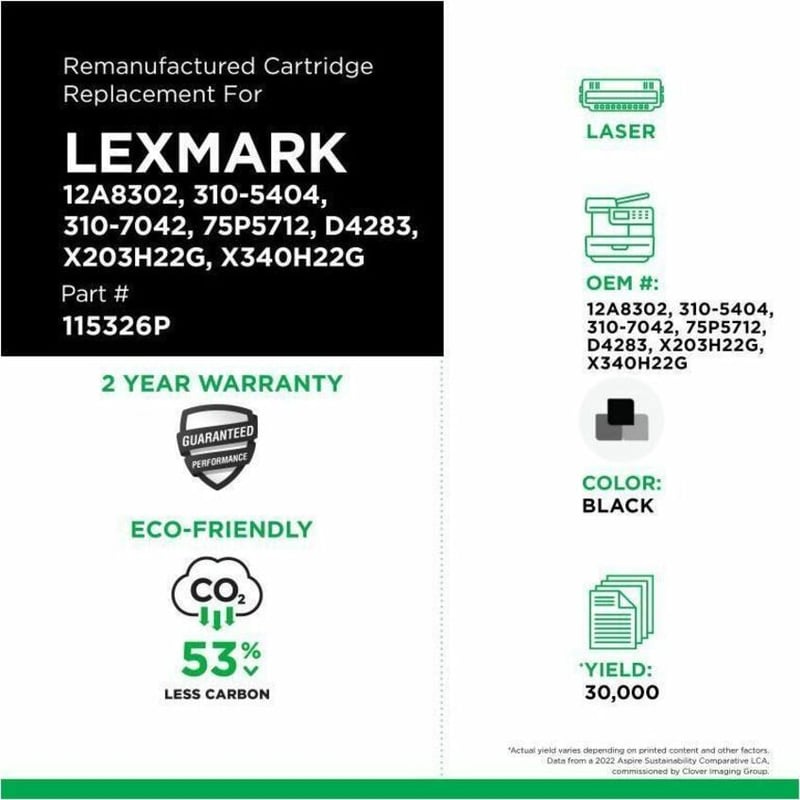 Clover Imaging Remanufactured Universal Drum Unit for Lexmark E230/E232/E240/E330/E340, Dell 1700/1710, IBM 1412/1512 - Thumbnail 3