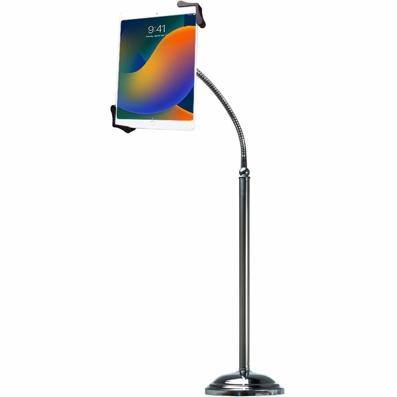 CTA Digital Pedestal Stand with Roll Holder for 7-13 Inch Tablet s, Including iPad 10.2-inch (7th/ 8th/ 9th Gen.) - Thumbnail 1