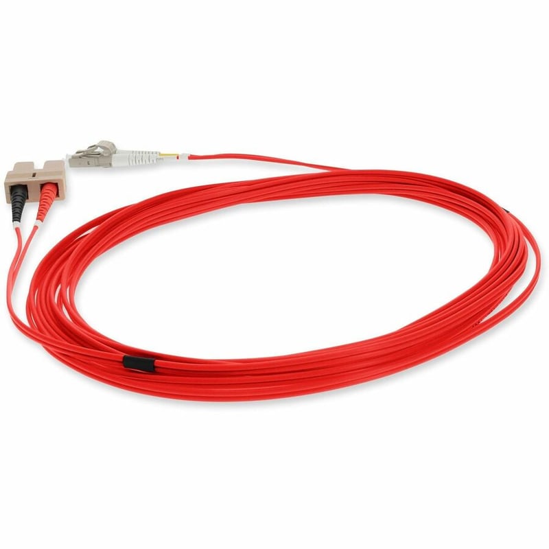 AddOn 1m SC to LC Red OM1 Duplex OFNR (Riser-Rated) MMF Fiber Patch Cable - Thumbnail 3