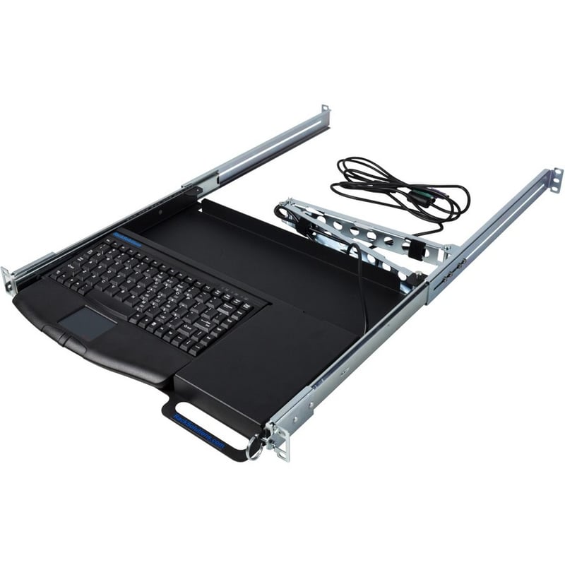 Rack Solutions 1U Sliding Keyboard Shelf with USB Keyboard - Thumbnail 3