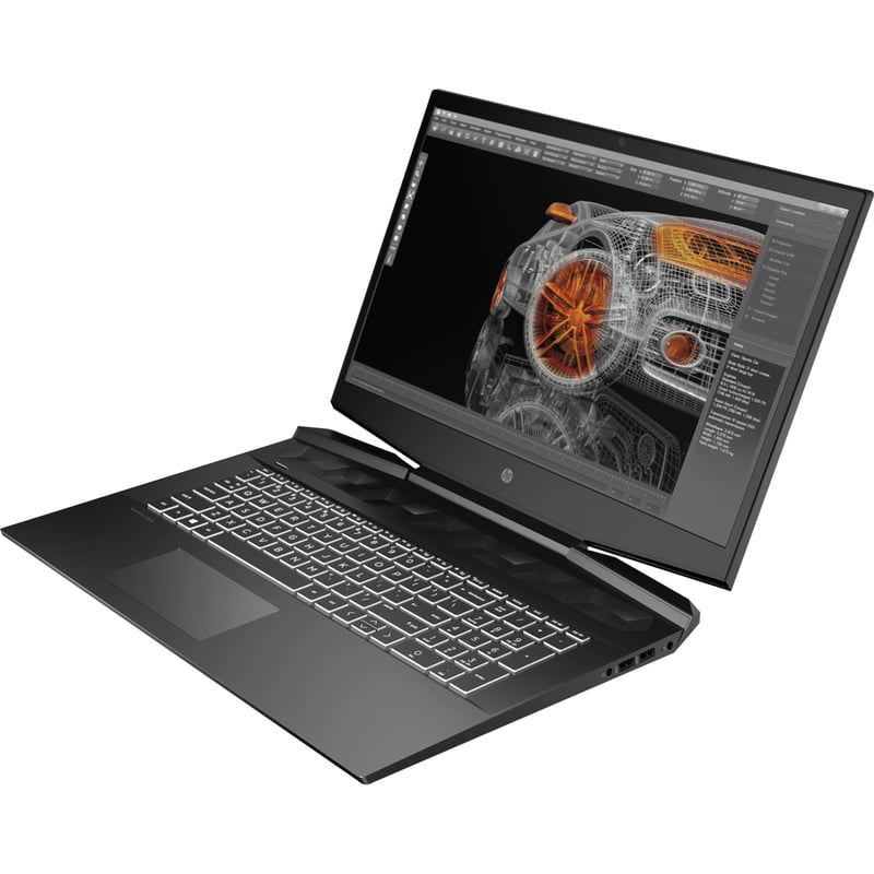 HP Pavilion Gaming 17-cd0000 17-cd0010nr 17.3" Gaming Notebook - Intel Core i5 9th Gen i5-9300H - 8 GB - 256 GB SSD - English Keyboard - Shadow Black, Green Chrome - Thumbnail 4