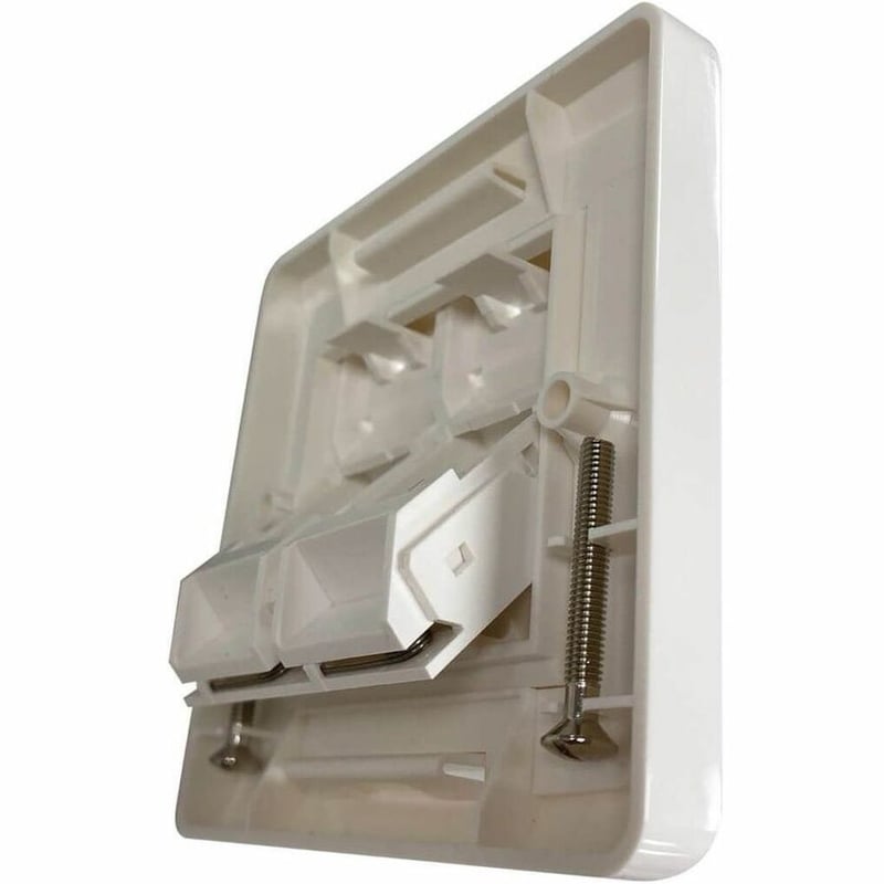 Eaton Tripp Lite Series 2-Port UK-Style Wall Plate, Unloaded Shuttered Angled Module, White, TAA - Thumbnail 4