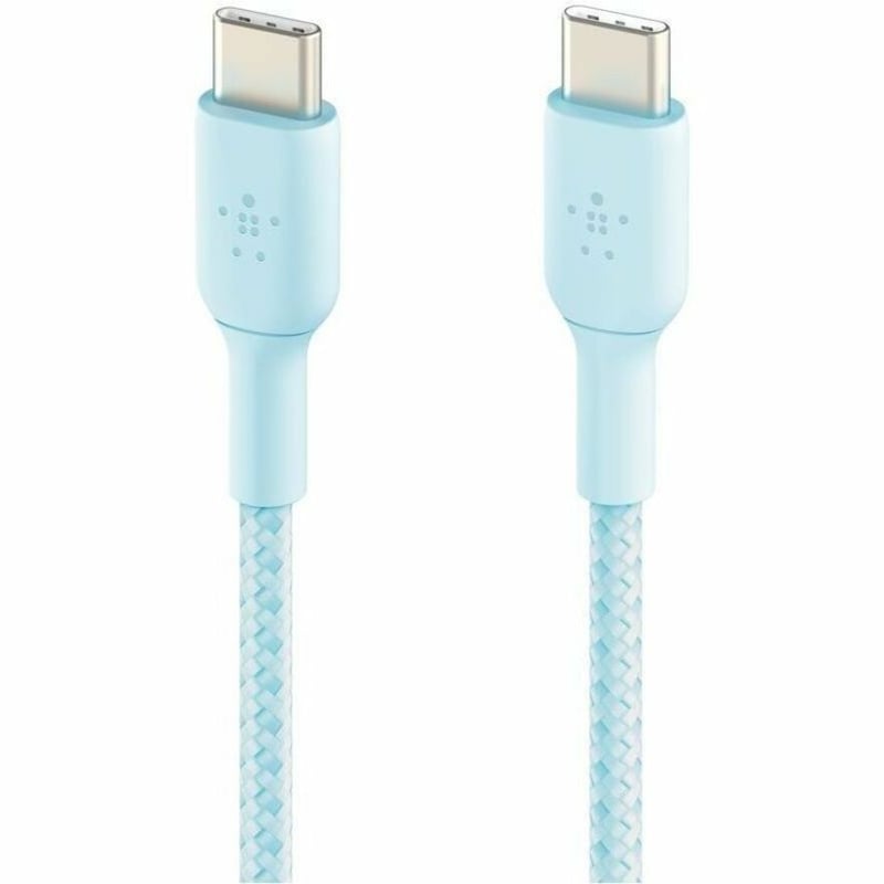 BRAIDED PVC USB-C CHARGE CABLE 60W BLUE 2M - Thumbnail 3