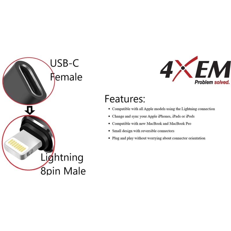 4XEM USB Type-C to Lightning Adaptor - Thumbnail 3