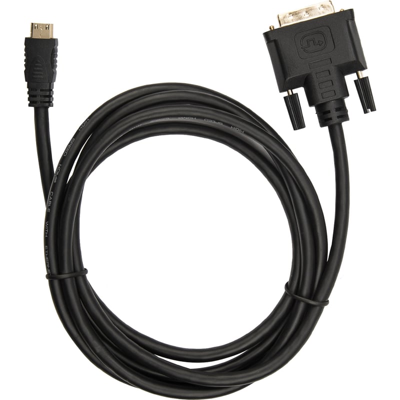 Rocstor Premium 6ft Mini HDMI to DVI-D Cable - M/M - DVI/HDMI for Audio/Video Device, Projector, Notebook, Tablet PC, Camera - 6ft - 1 Pack - 1 x HDMI (Mini Type C) Male Digital Audio/Video - 1 x DVI-D Male Digital Video - Gold Pl - Thumbnail 3