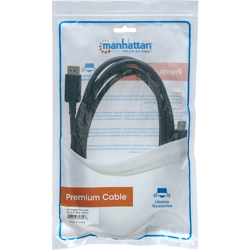 Manhattan DisplayPort Male/Male Monitor Cable, 10', Black - Thumbnail 4