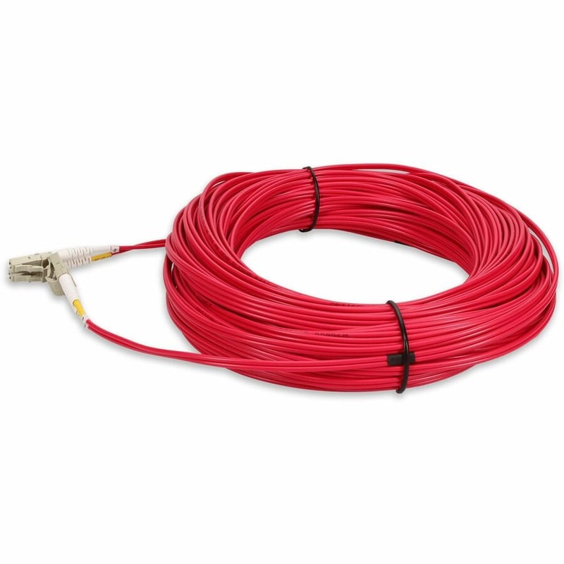 AddOn 15m LC to LC Red OM3 Duplex OFNP (Plenum-Rated) Fiber Patch Cable - Thumbnail 2