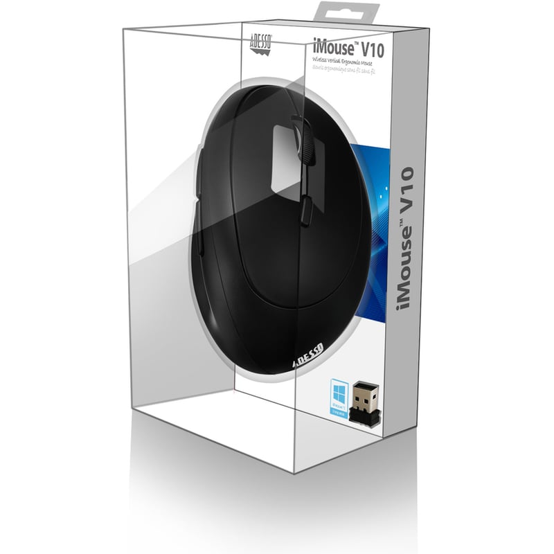 Adesso iMouse V10 - Wireless Vertical Ergonomic Mini Mouse - Thumbnail 3