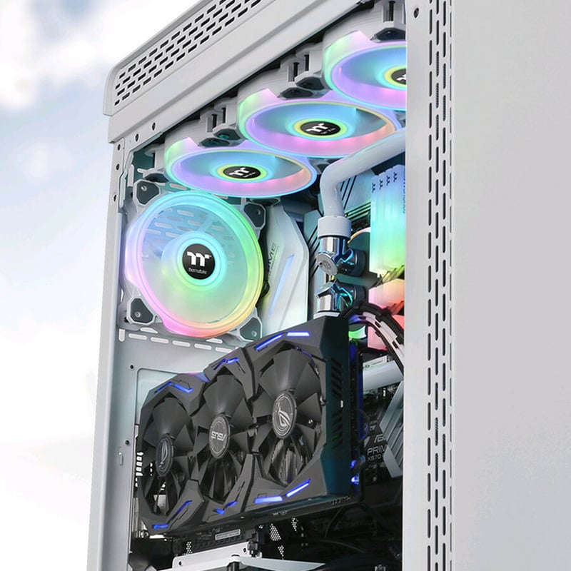 Thermaltake S500 Tempered Glass Snow Edition Mid-Tower Chassis - Thumbnail 5