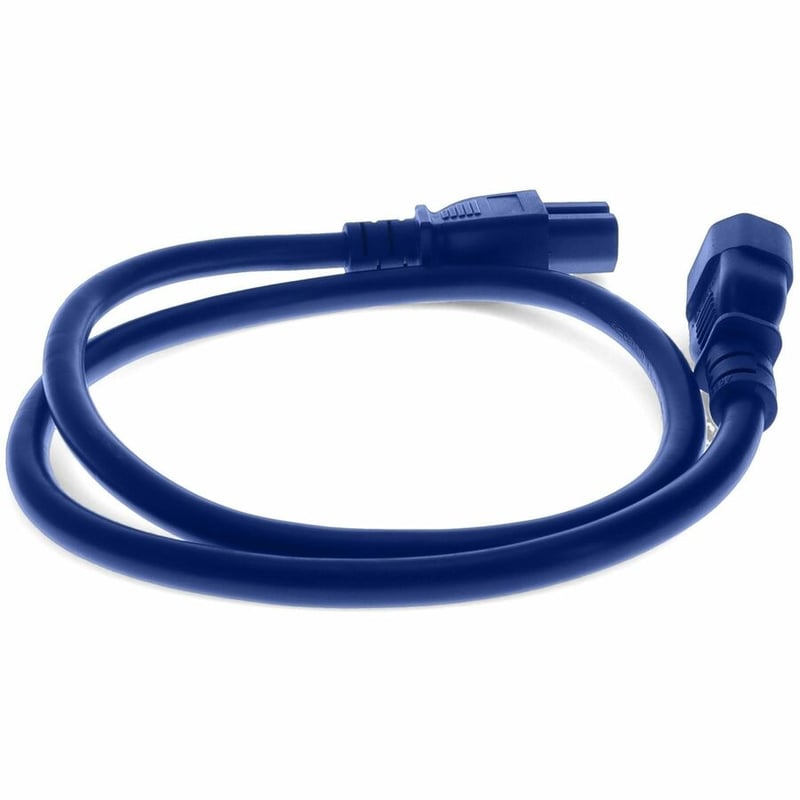 AddOn 5ft C14 to C15 14AWG 15A Blue 100-250V Power Cable - Thumbnail 5