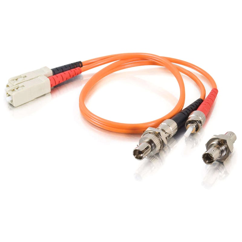 C2G 1ft Multimode ST Female to SC Male Fiber Adapter Cable - Thumbnail 2