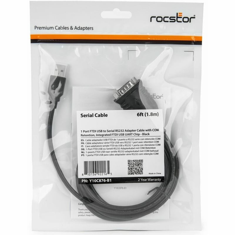 6FT(1.8M)1PORT FTDI USB TO RS23 INTEGRATED FTDI USB UART CHIP-BLACK - Thumbnail 5