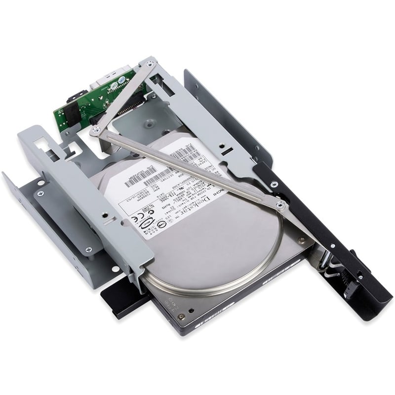 Icy Dock TurboSwap MB171SP-1B Drive Bay Adapter for 5.25" SATA, Serial Attached SCSI (SAS) - SATA Host Interface External - Black